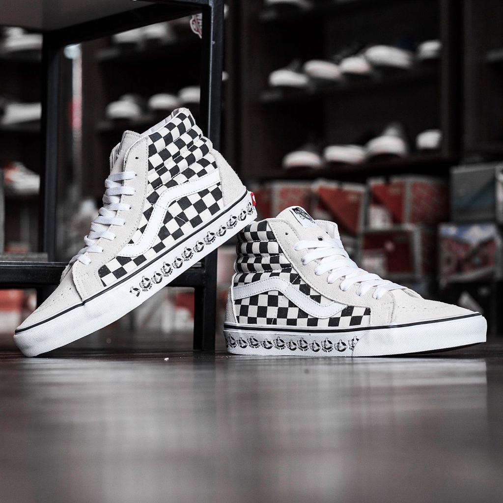 VANS SK8-HI REISSUE BMX CHECKERBOARD WHITE/BLACK ORIGINAL 100%