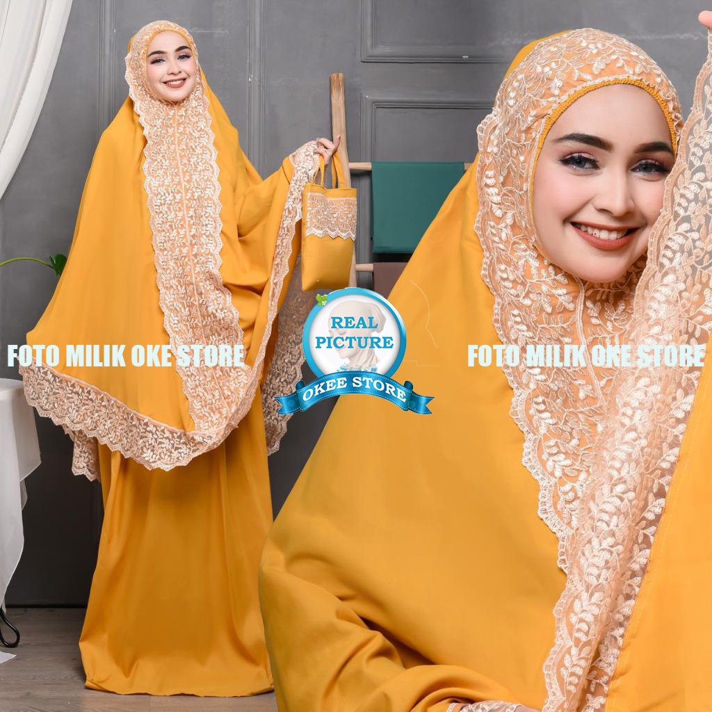 MUKENA DEWASA SHIREEN / MUKENA DEWASA JUMBO SHIREEN / MUKENA DEWASA SHIREEN JUMBO RENDA MEWAH / MUKENA DEWASA RENDA MEWAH FREE TAS CANTIK