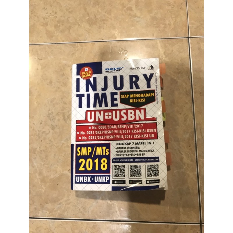 Buku Soal Latihan dan Pembahasan Injury Time UN USBN SMP/MTs 2018