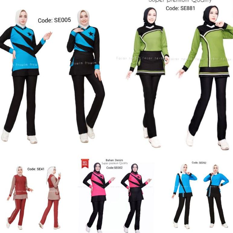 Pakaian Senam Muslim Setelan Olahraga Wanita Pakaian Zumba Baju Aerobik Perempuan Dewasa