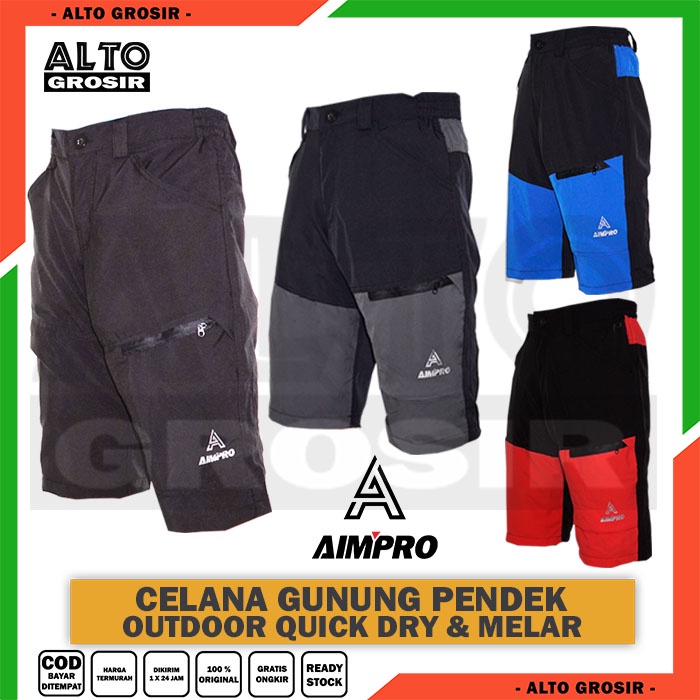 Celana Gunung QuickDry Bahan Ringan Celana Gunung Pendek Pria Wanita Celana Outdoor Pria merk Aimpro