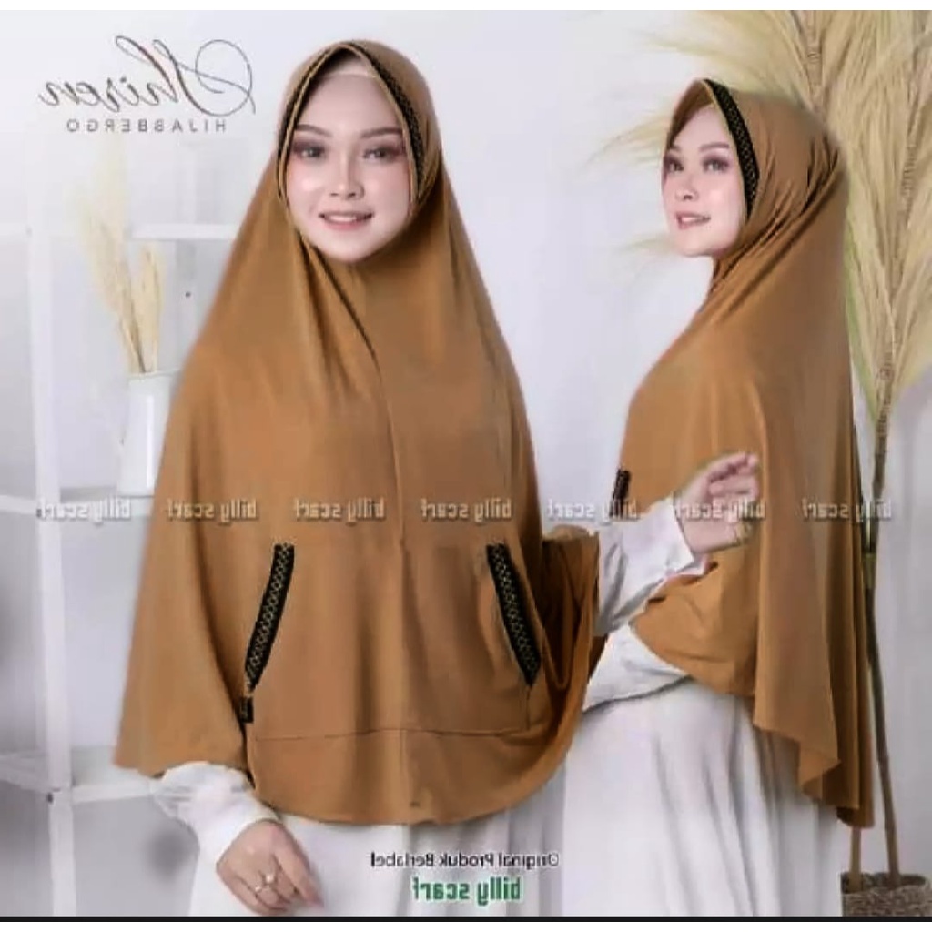 Jilbab instan Kantong Zigzag Kerudung kekinian Bergo terbaru 2021 Hijab Jumbo syar'i-2