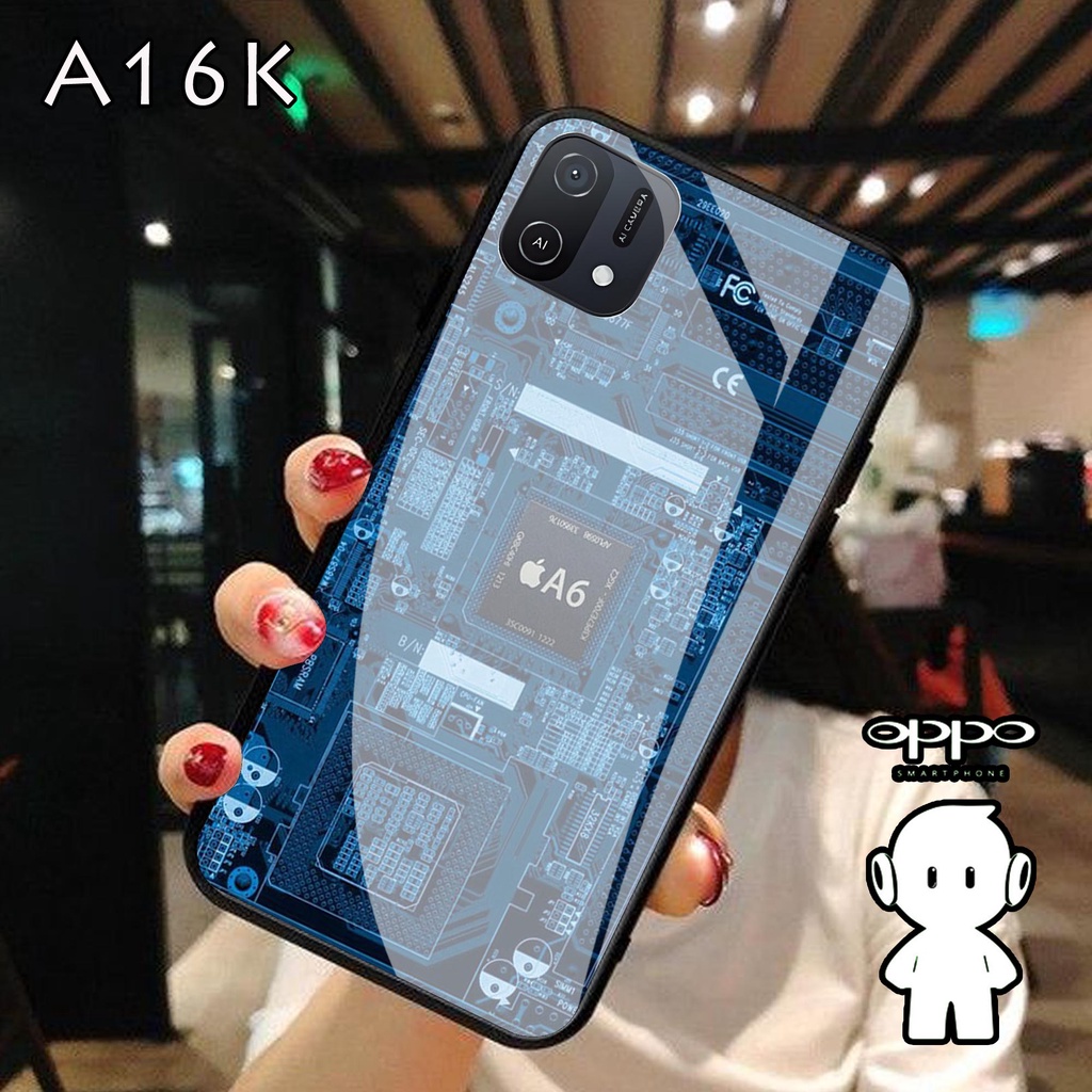 Softcase Kaca OPPO A16K  - Casing Hp OPPO A16K - Case Hp OPPO A16K  - Softcase OPPO A16K [H07]