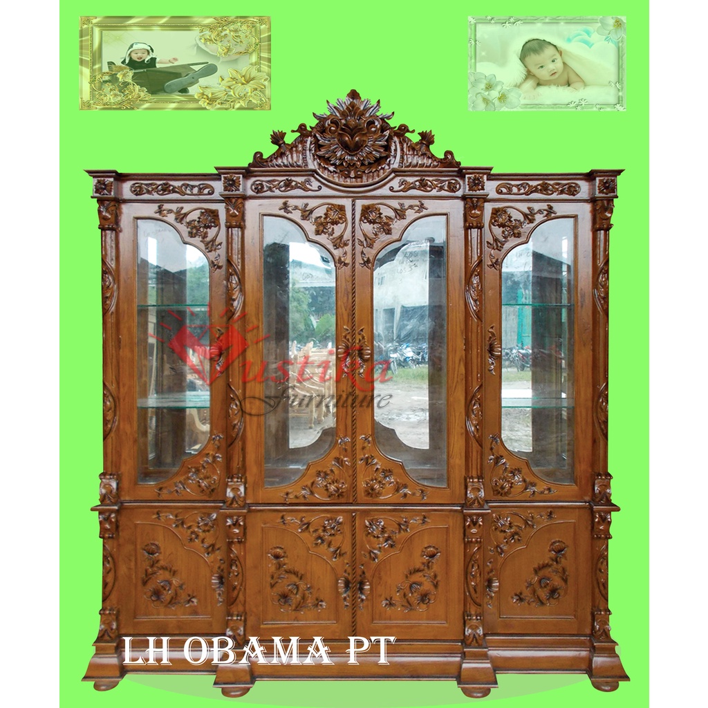 Lemari Hias Kayu Jati Jepara - OBAMA