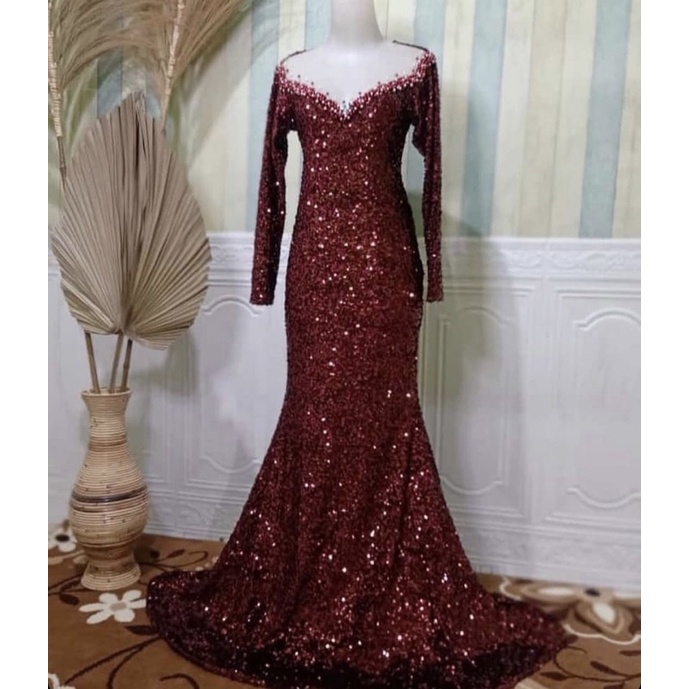 Preloved gaun pesta merah