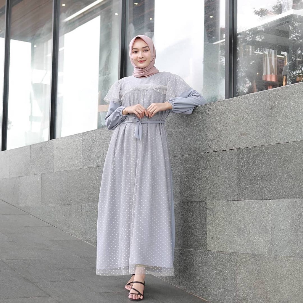 Kayla Maxi Dress Pesta Tille Renda / Long Dress Muslim Brukat