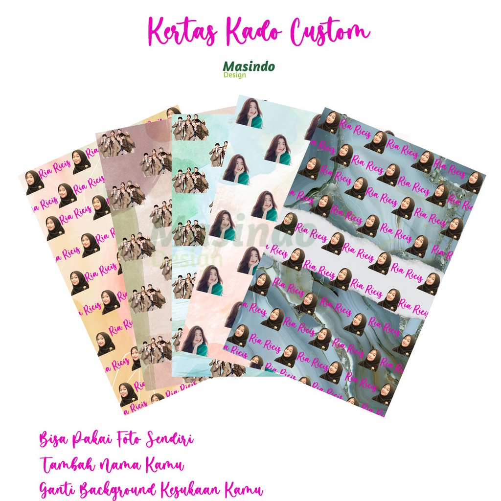 

Min order 5pcs KERTAS KADO CUSTOM KEKINIAN