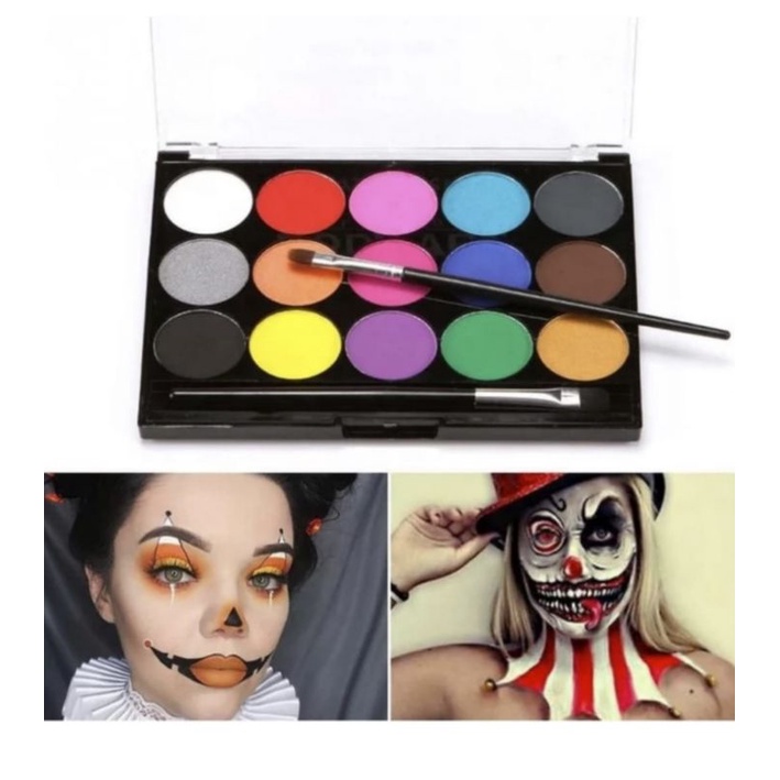 

Termurah Body Art 15 Colour Set +2 Brush / Face Painting / Body
