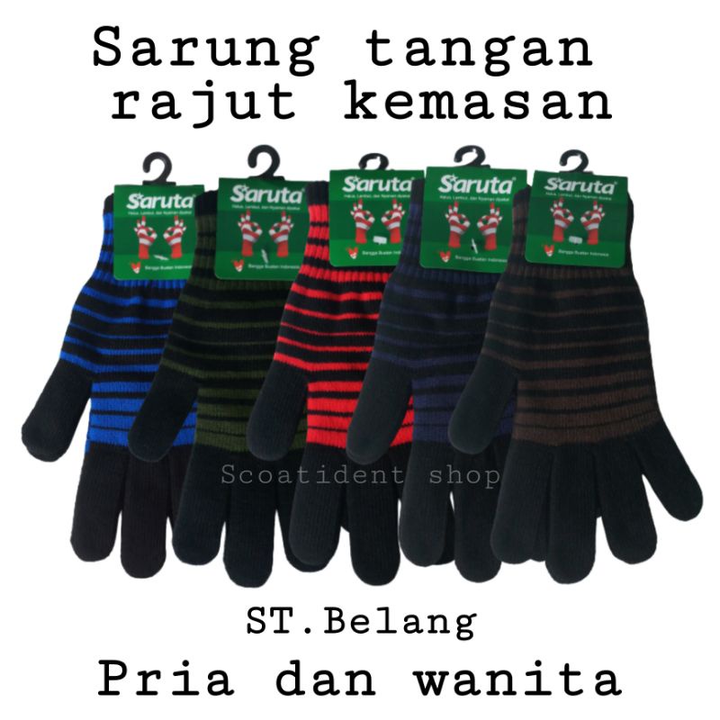 Sarung tangan rajut belang warna HARGA 1PASANG