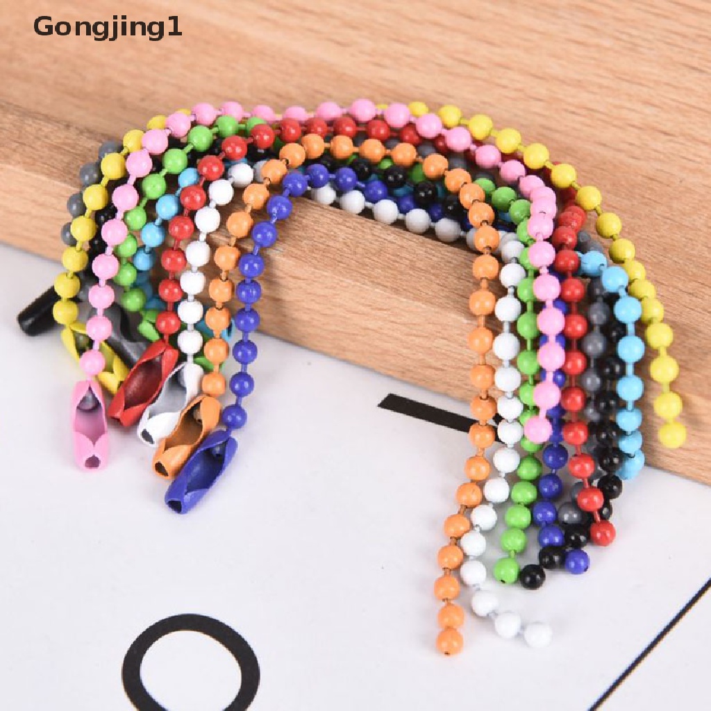 Gongjing1 10pcs / Set Gantungan Kunci Manik-Manik Bola Warna-Warni 2.4mm Untuk Membuat Perhiasan Diy