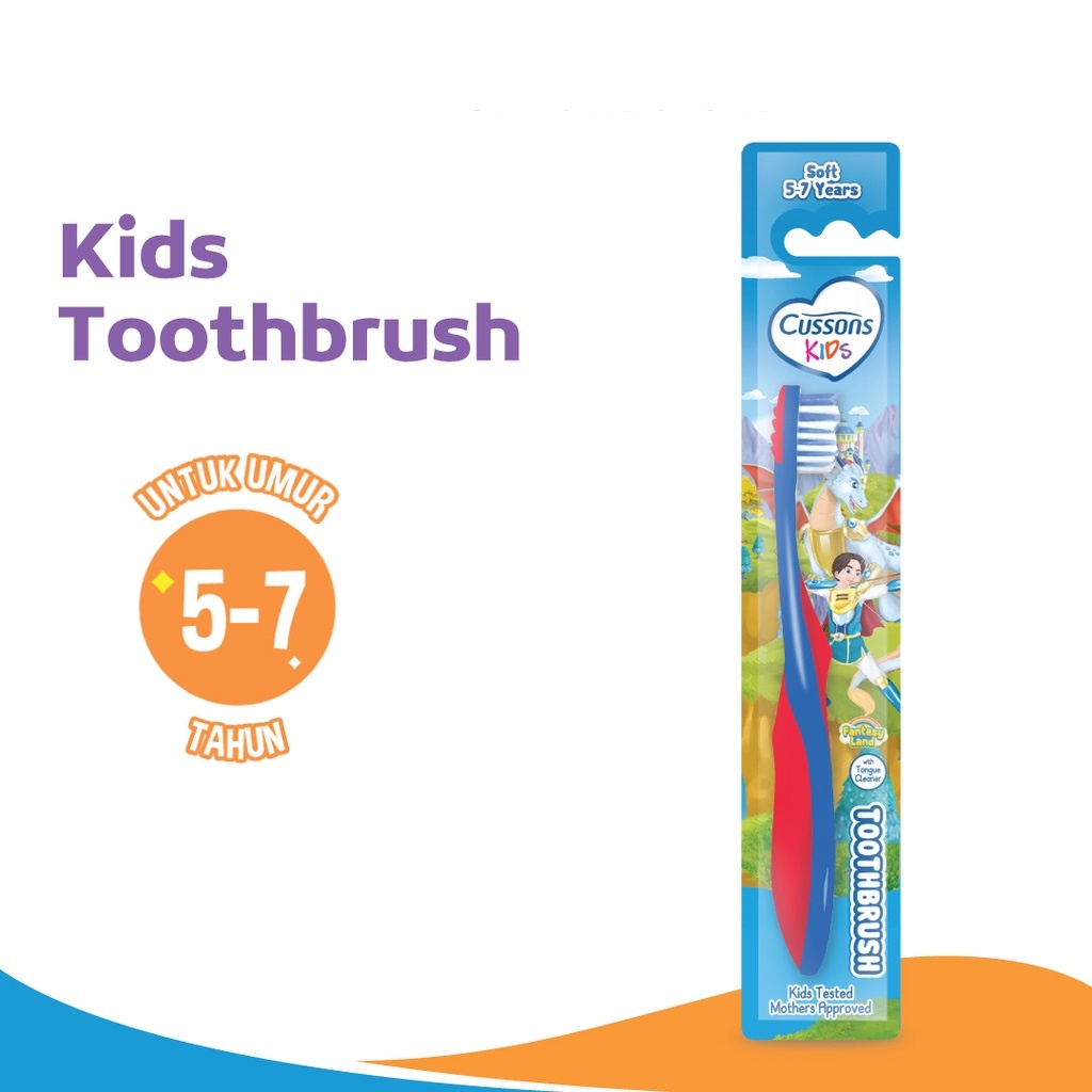 CUSSONS KIDS Toothbrush 5 -7 Years | Sikat Gigi Anak dengan Pembersih Lidah