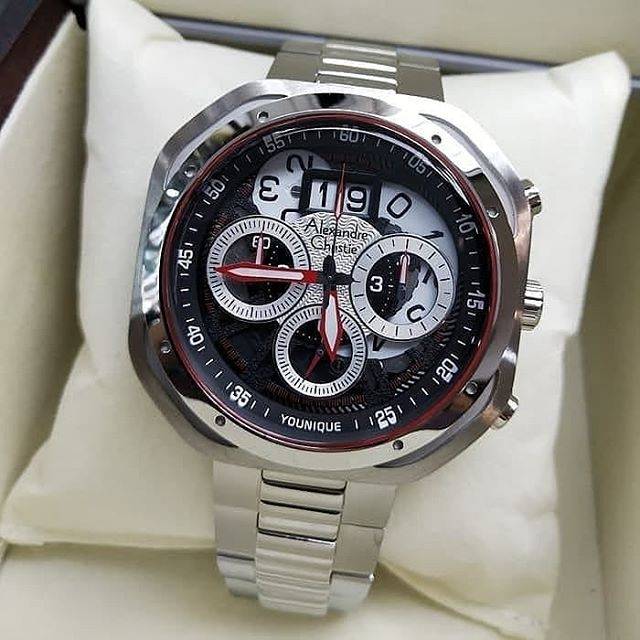 JAM TANGAN ALEXANDRE CHRISTIE PRIA AC 6468 SILVER ORIGINAL