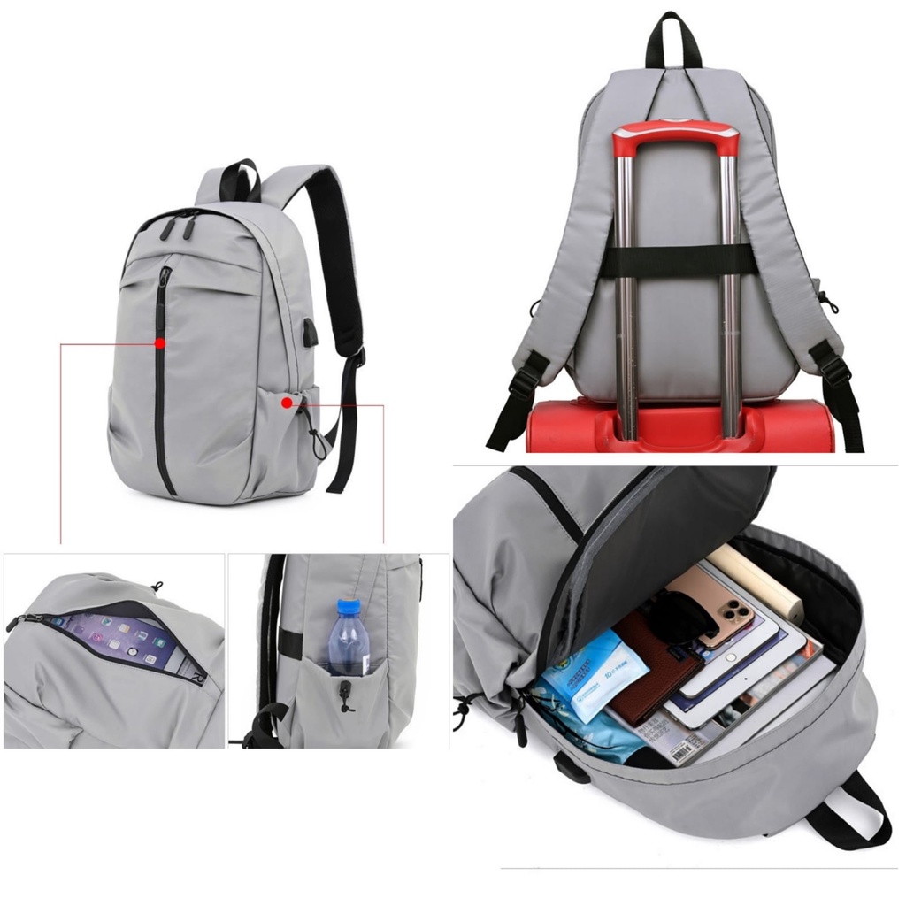 TAS RANSEL PRIA BESAR ANTI AIR SLOT LAPTOP GREY THIAGO TA543G2 IMPORT BACKPACK COWOK GENDONG PUNGGUNG SEKOLAH KULIAH KERJA KEREN POLOS SIMPLE PREMIUM BATAM MURAH