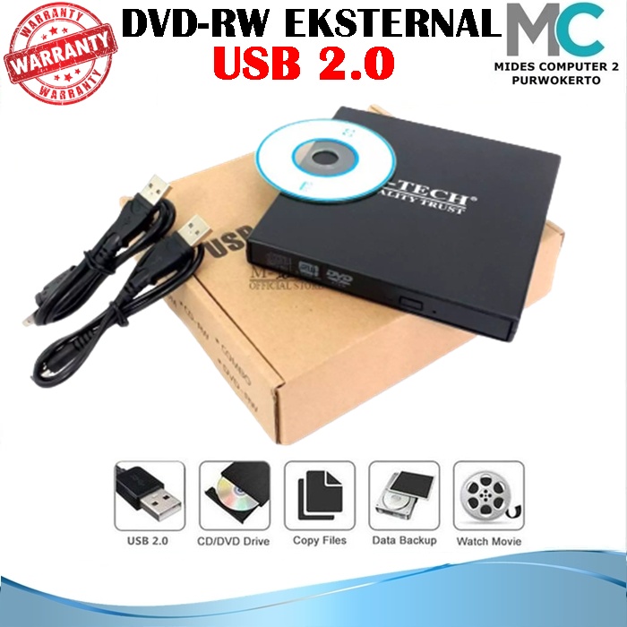 DVD RW Eksternal Slim portable untuk PC Laptop Notebook usb 2.0