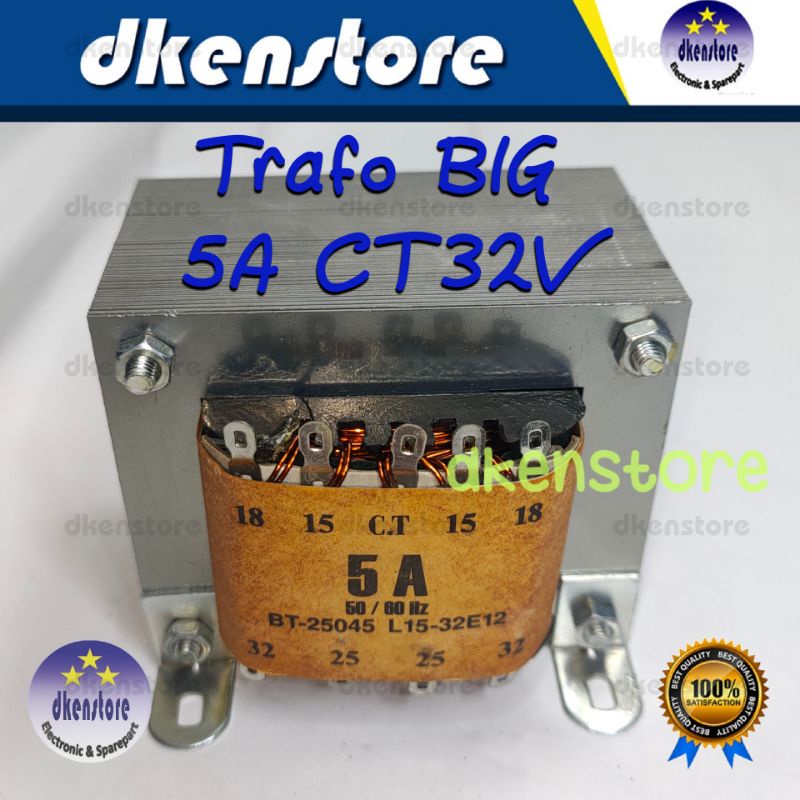 Trafo BIG 5A CT32V Murni 5ampere CT 32Volt