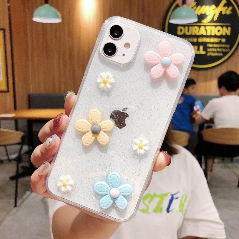 DIY Flower Clear Case Apple iPhone 6 Plus 6S Plus 7 Plus 8 8 + SE 2020 11Pro 11 Pro Max X XS XR XS Max