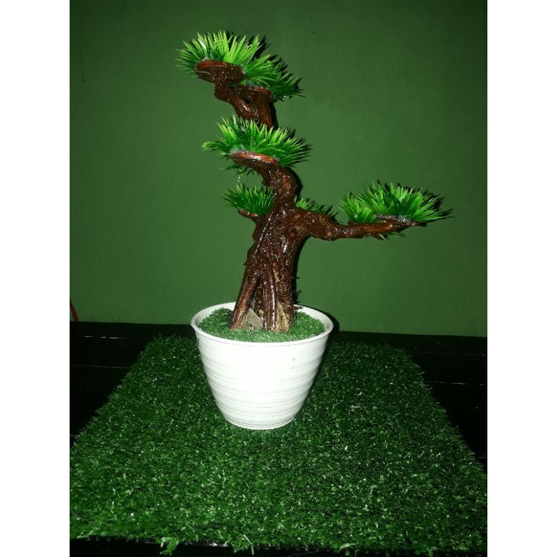 BONSAI MINI AKAR POHON ASLI. DAUN SINTETIS