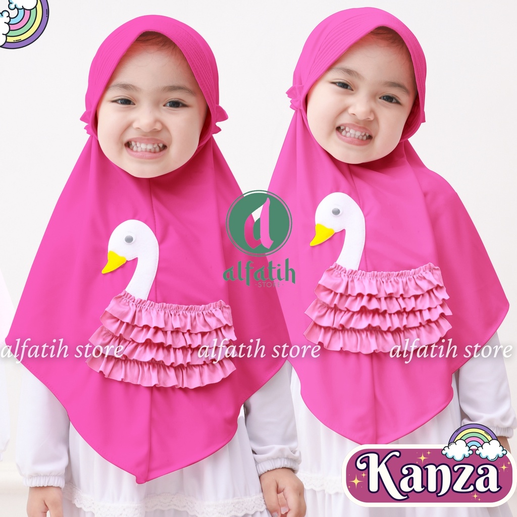 JILBAB ANAK TK - SD KANZA DUCK / DUCK REMPEL / JILBAB ANAK USIA 4-7 TAHUN / PAKAIAN MUSLIMANAK PEREMPUAN / KERUDUNG ANAK TK / HIJAB ANAK TK-SD KHIMAR ANAK
