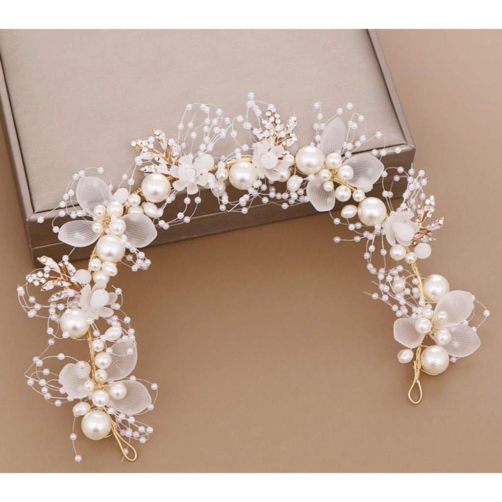 Headpiece Aksesoris Rambut Wanita Mutiara Wedding Bride Pengantin