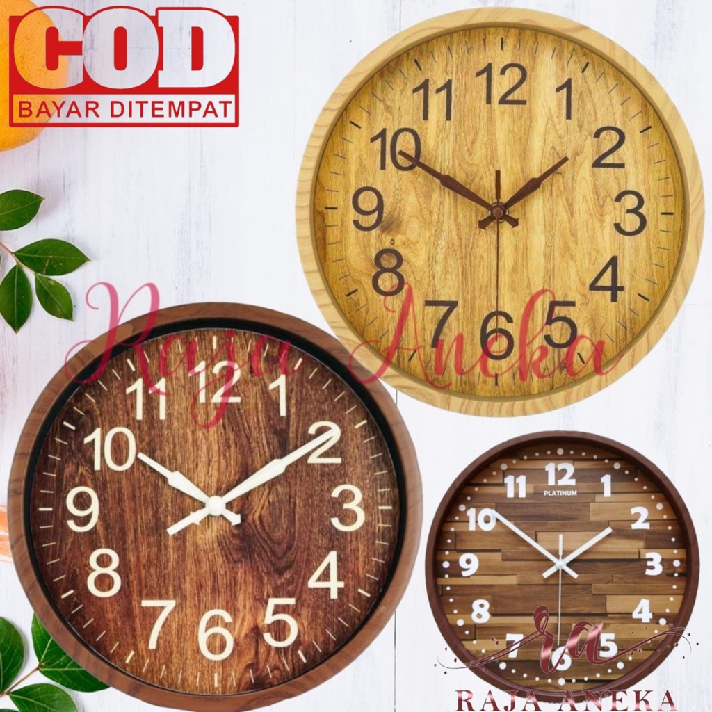 Jam Dinding PERFECT PT-018 Kayu Bulat Minimalis 18 Best Seller dual fungsi JAM MEJA  DINDING