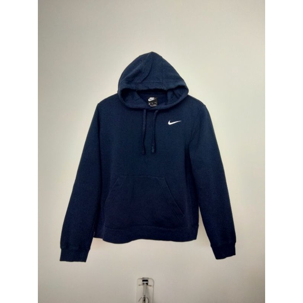 Jaket Sweater Zipper ZipHoodie Nike Blue Biru Small Logo Swoosh