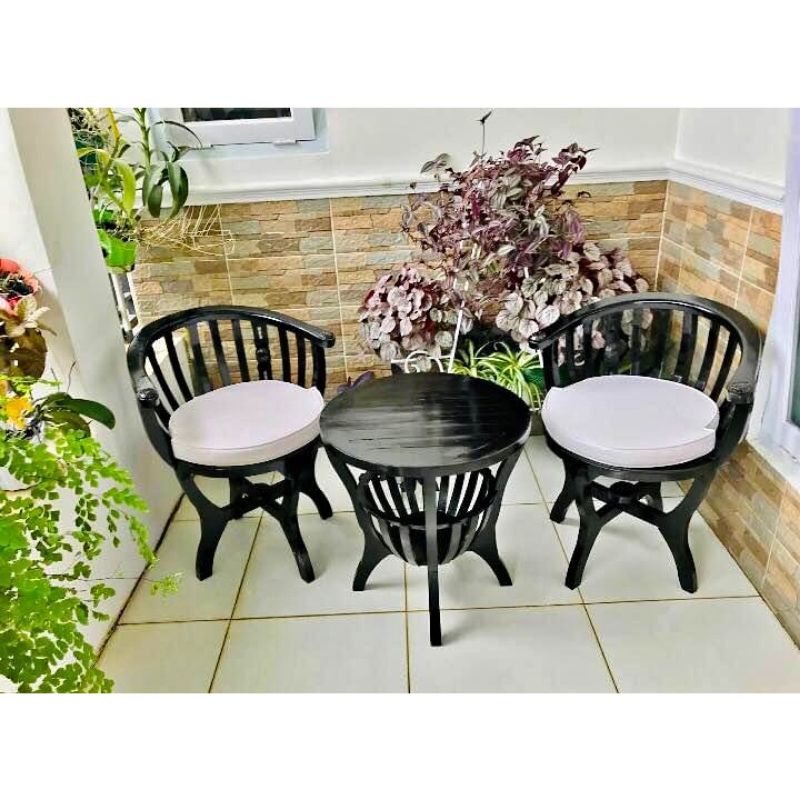 KURSI TERAS MANGKOK WARNA HITAM SET KURSI SANTAI JOK BUSA KURSI JATI KEKINIAN