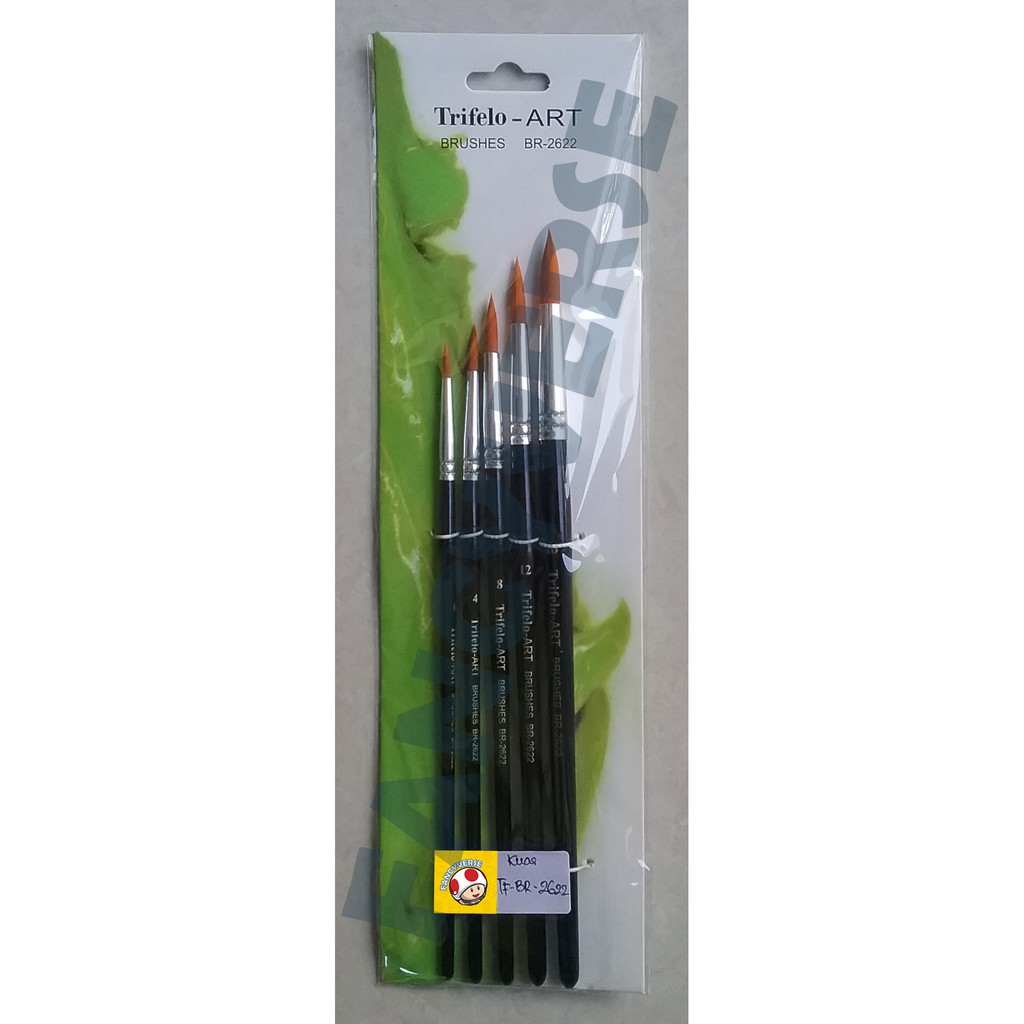 

Kuas Lukis Set isi 5 Pcs TF-BR-2622 / Kuas Cat Air / Paint Brush