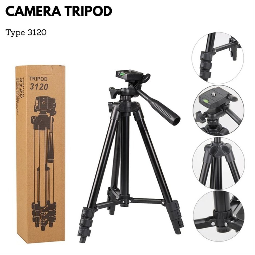 Tripod Tinggi 1 Meter Model 3120 Black Edition Bahan Alumunium Action Camera Kamera Weifeng Wei Feng