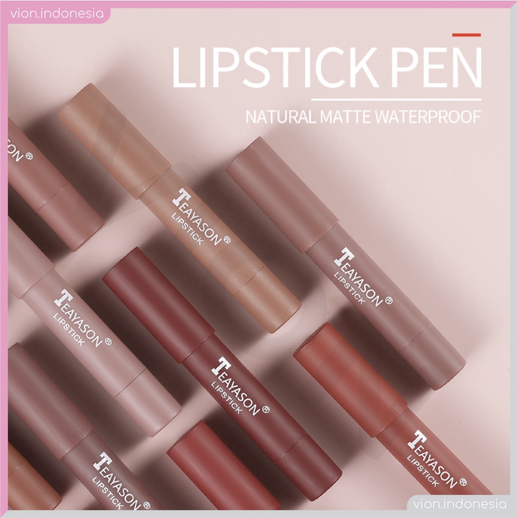 TEAYASON Crayon Lipstick Non Stick Waterproof Tahan Air Matte Makeup Kosmetik Original TE001