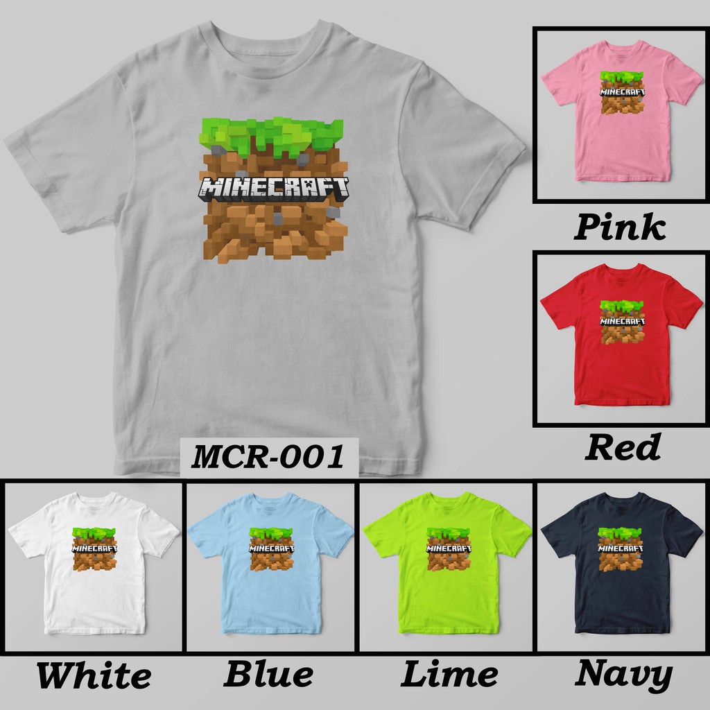 [FREE NAMA !!] Kaos Anak &amp; Family Game Minecraft 100% COTTON PREMIUM