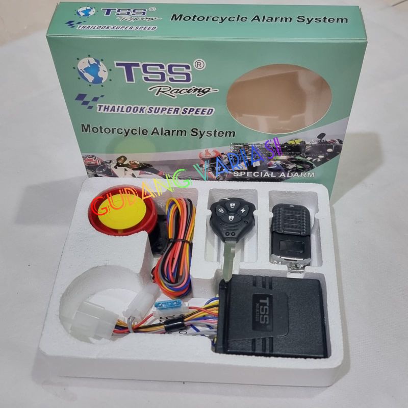 REMOT ALARM STARTER KUNCI MOTOR ANTI MALING TSS MODEL CR 7 HD PANOM REMOT STARTER KEYLESS