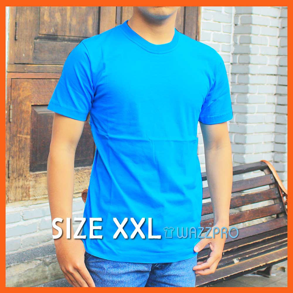 XXL Kaos Polos Distro Pria Wanita Cotton Combed 30s Lengan Pendek Turquoise Tua/ Baju Polos Cowok