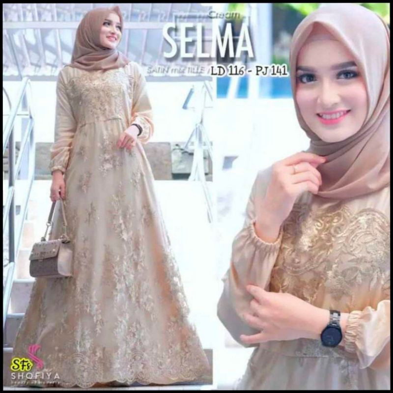 FARASYA DRESS SELMA MAXY GAMIS BRUKAT JUMBO TILE LD 120 DRESS KONDANGAN PARTY DRESS LD 130 TERBARU