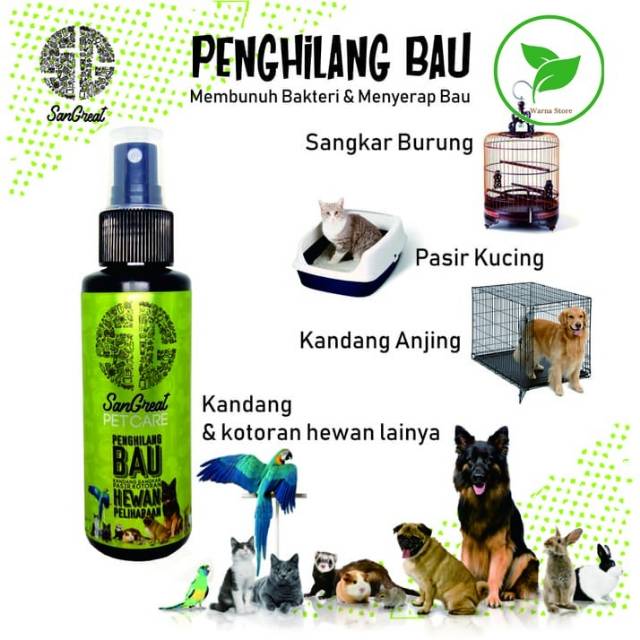 SanGreat penghilang dan penyerap bau Kandang  Hewan Peliharaan