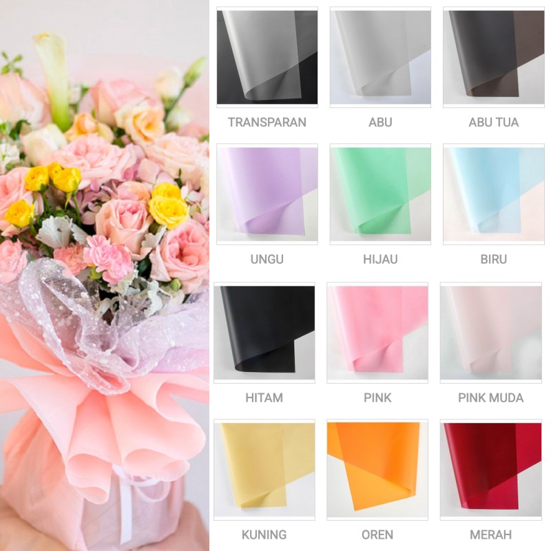 Flower Wrapping Soft Pastel Flower Wrap Kertas Bunga Waterproof 60 x 60 cm