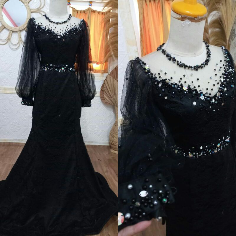 Dress duyung brokat pesta / gaun mermaid / baju artis singer penyanyi