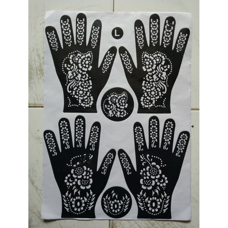 Cetakan Mahendi Stiker Tangan Henna Shopee Indonesia