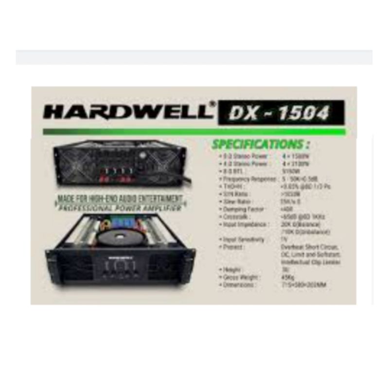 Power amplifier profesional Hardwell DX 1504, 4 channel, garansi hardwell