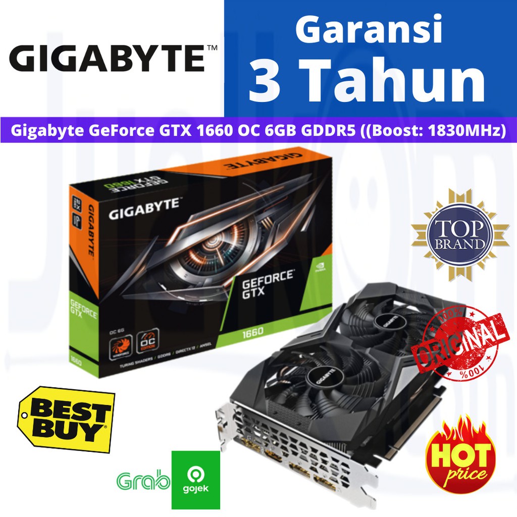 VGA GIGABYTE GEFORCE GTX 1660 OC 6GB DDR5 GTX1660 OC