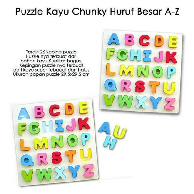 PUZZLE KAYU CHUNKY 3D RAINBOW LETTER / Mainan Puzzle Timbul Pastel Premium