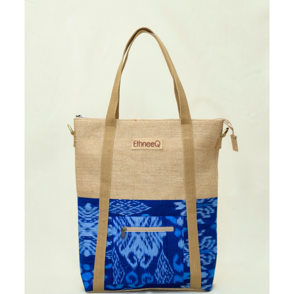 EthneeQ Worka Bag Amerta Collection - Tas Goni Jute Kerja Pria Wanita - Tas Goni Kuliah - Tas Goni S