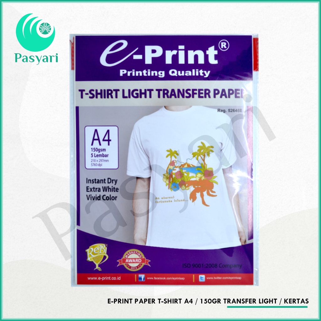 

E-Print Paper T-Shirt A4 / 150gr Transfer Light / kertas
