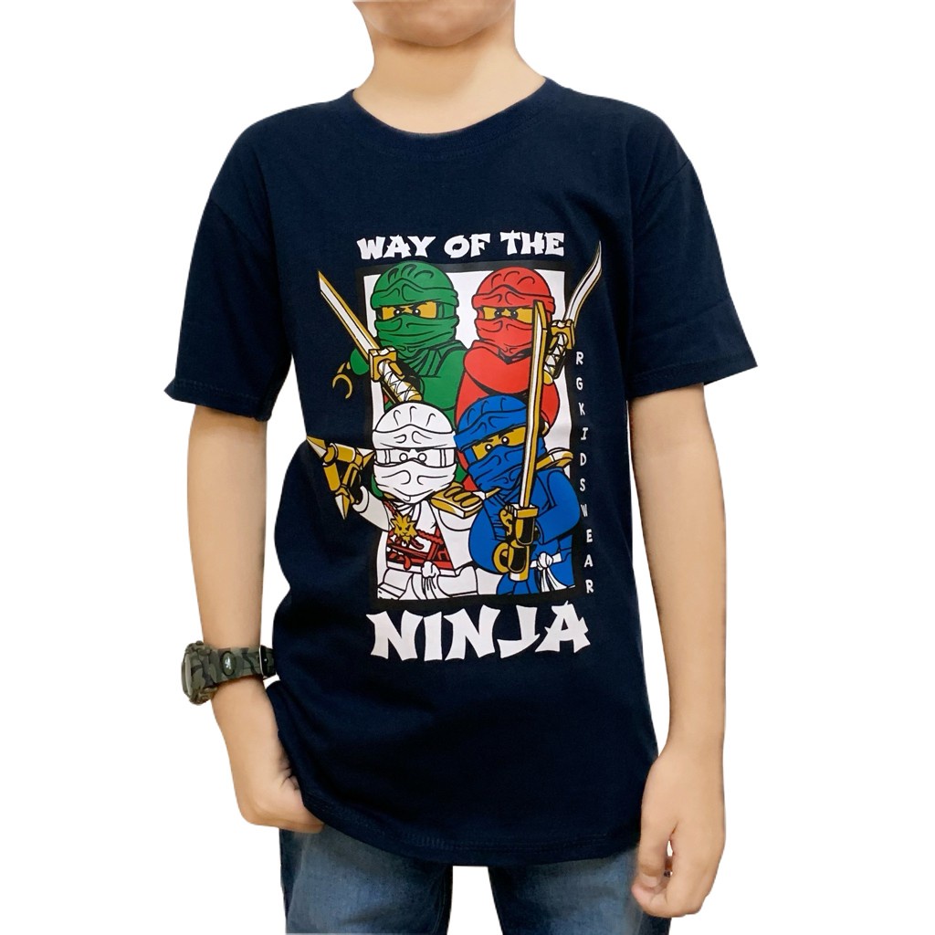 Pusat Grosir Ecer BAJU ANAK Laki-Laki Lengan Pendek Distro ninjago navy elysium thirteen