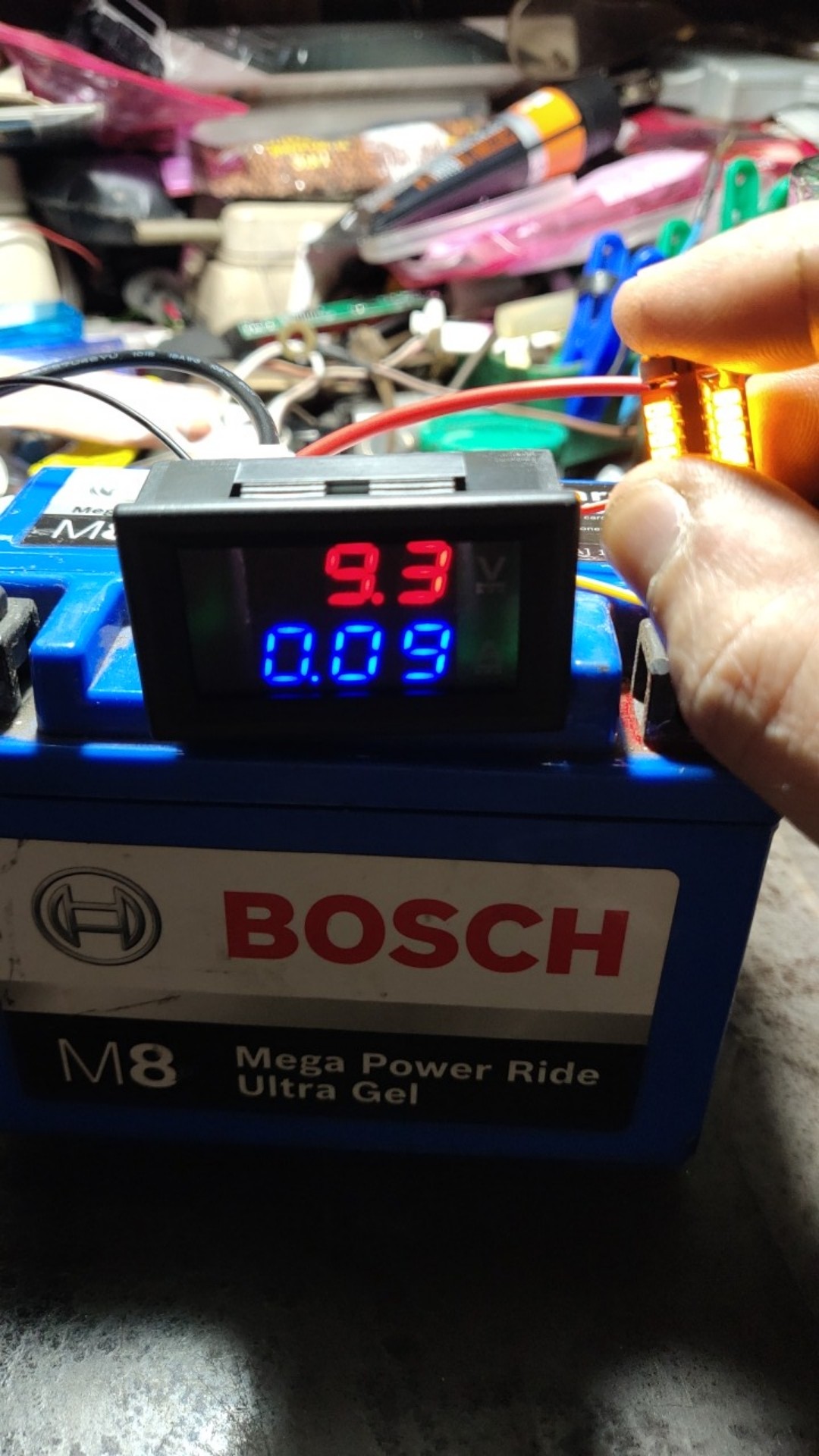 [cele]dc 0-100v 10a Ammeter Voltmeter Digital/tampilan Ganda/detektor Tegangan 0.28 Merah Biru Led