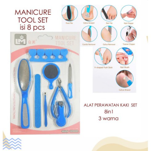 MANICURE TOOL SET Alat Pedicure Isi 8/9 pcs -yoyosoo