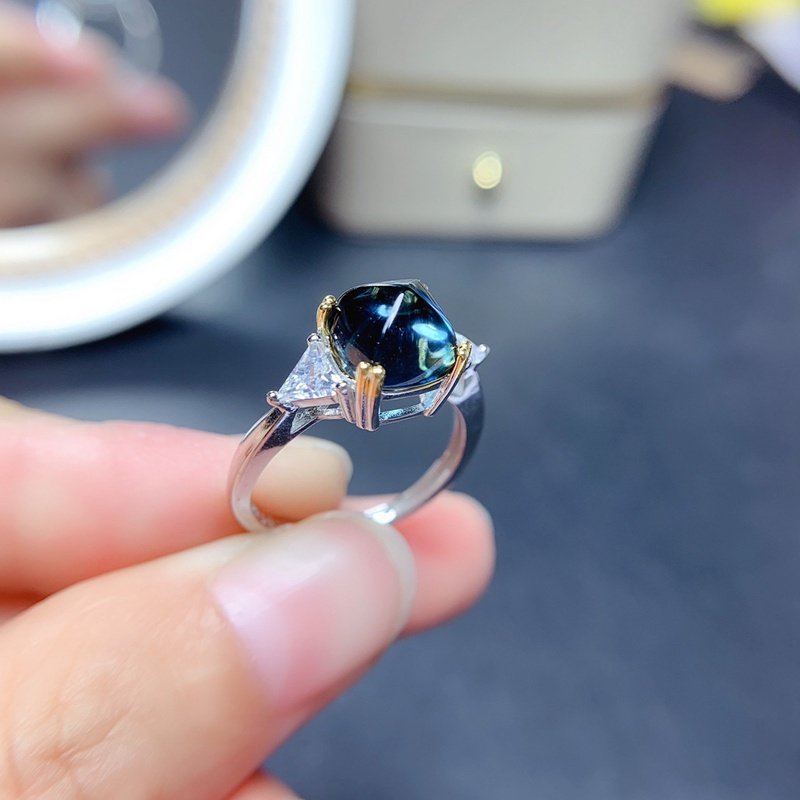 Fancyqube Cincin Zircon Bentuk Kotak Warna Silver Untuk Wanita