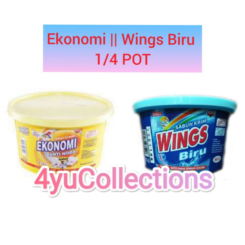 EKONOMI SABUN CREAM POT 1/4 || Wings Biru Cream Pot 1/4
