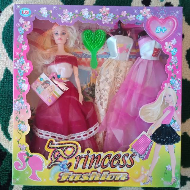 MAINAN ANAK PEREMPUAN BONEKA ENGSEL TEKUK PIVOTAL PRINCES FASHION DAN 2 GAUN GANTI