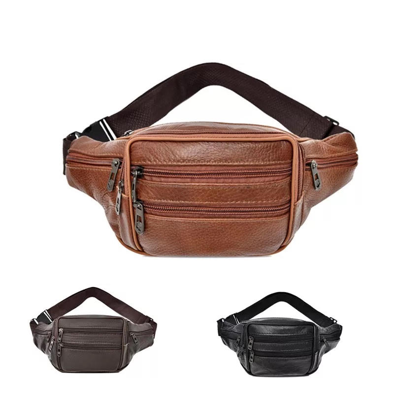 TAS PINGGANG PRIA WANITA KULIT SAPI ASLI / WAISTBAG LEATHER 8001-8002