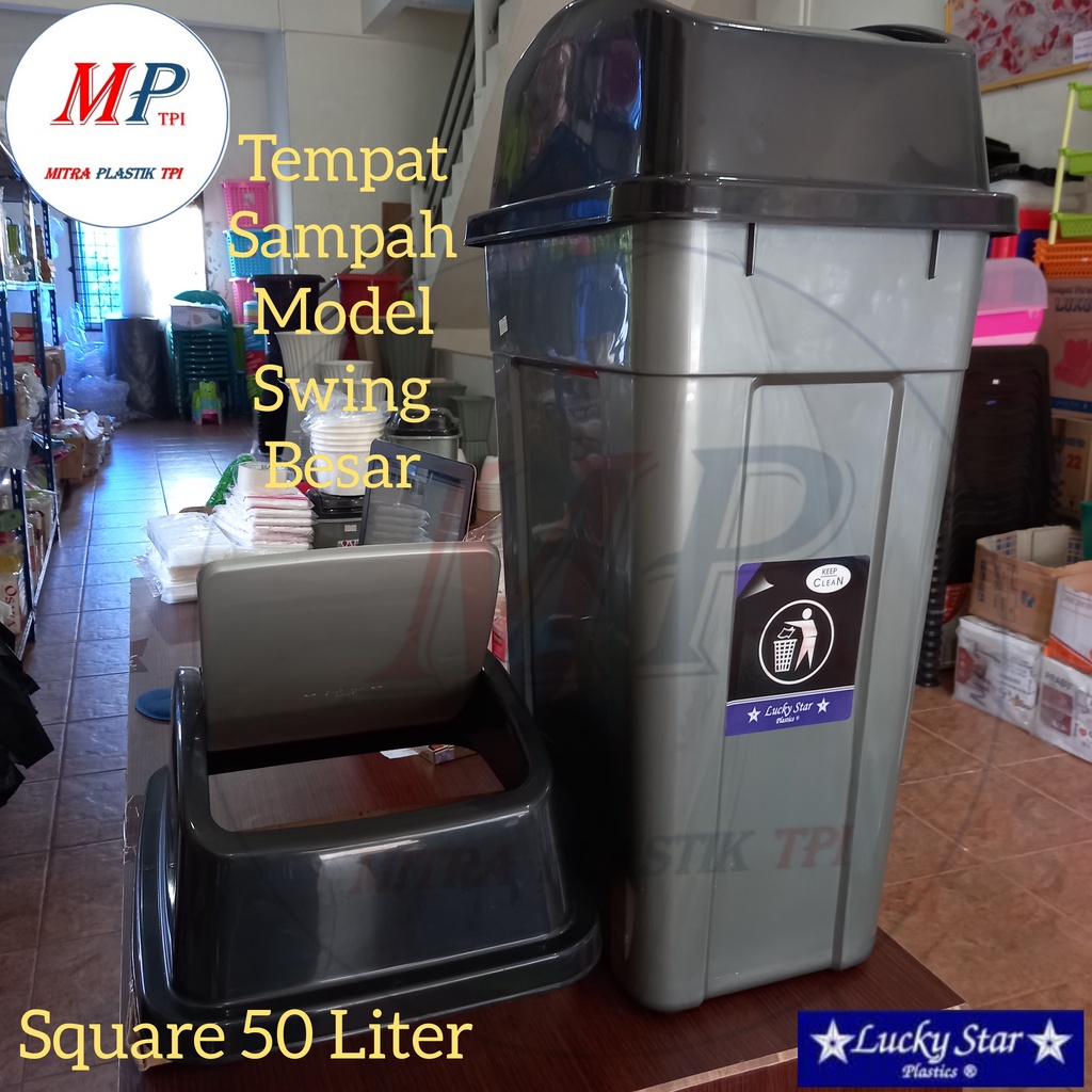 Jual Tempat Sampah Square Liter Lucky Star Tempat Sampah Swing